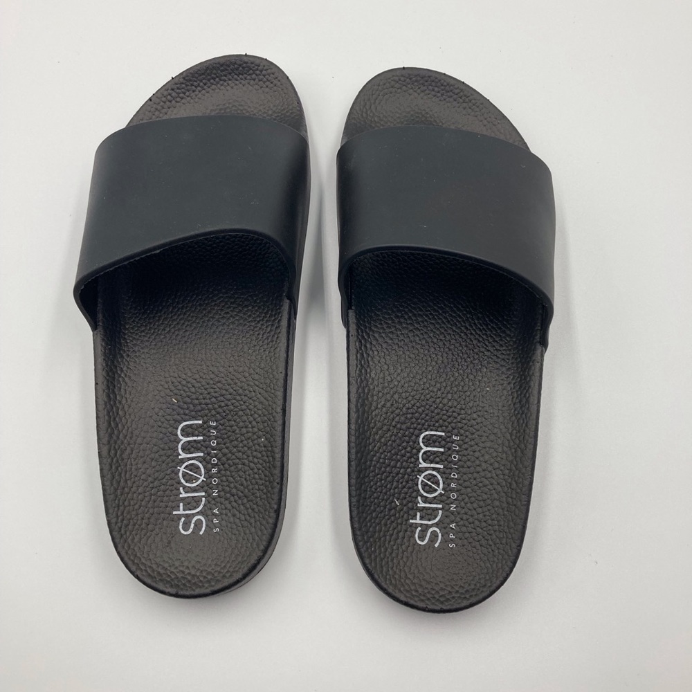 Strom Spa Nordique Classic Black Slides /Sandals Size 8 US/ 39 EU - Picture 2 of 8